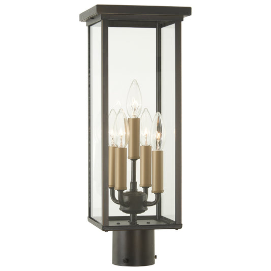 Casway CASWAY - 5 Light Post Mount - Finish: Oil Rubbed Bronze with Gold - Minka-Lavery