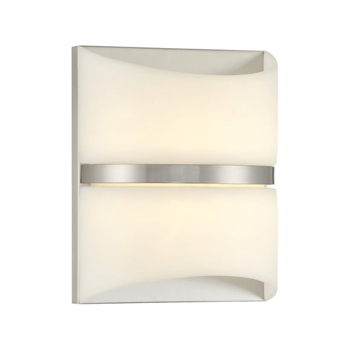 Velaux 10.5" LED Wall Sconce in Bruch Nickel Finish with White Faux Alabaster - Minka-Lavery