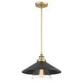Load image into Gallery viewer, SEGAN 15" 1 Light Mini Pendant in Coal and Soft Brass Finish and Coal Metal Shade - Minka-Lavery
