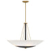 Bax 5 Light Pendant in Sand Coal and Soft Brass Finish with Frosted Glass - Minka-Lavery