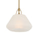 Orion 1-Light Pendant - Legacy Brass with Etched Alabaster Glass - Minka-Lavery