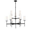 Load image into Gallery viewer, First Avenue 9 Light Chandelier in Coal Finish with Etched White Glass - Minka-Lavery
