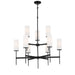 First Avenue 9 Light Chandelier in Coal Finish with Etched White Glass - Minka-Lavery