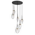 Load image into Gallery viewer, Cody 6 Light Pan Pendant in Coal and Soft Brass Finish with Clear Water Glass - Minka-Lavery
