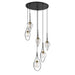 Cody 6 Light Pan Pendant in Coal and Soft Brass Finish with Clear Water Glass - Minka-Lavery