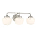 Cornwell 3 Light Bath Vanity in Brushed Nickel, Reversible, with Etched Opal Glass - Minka-Lavery