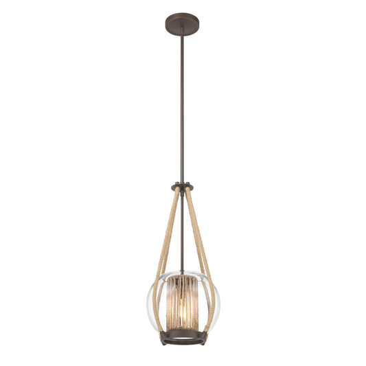 Stutterhein 21" 1 Light Pendant in Sand Bronze Finish and Clear Glass - Minka-Lavery