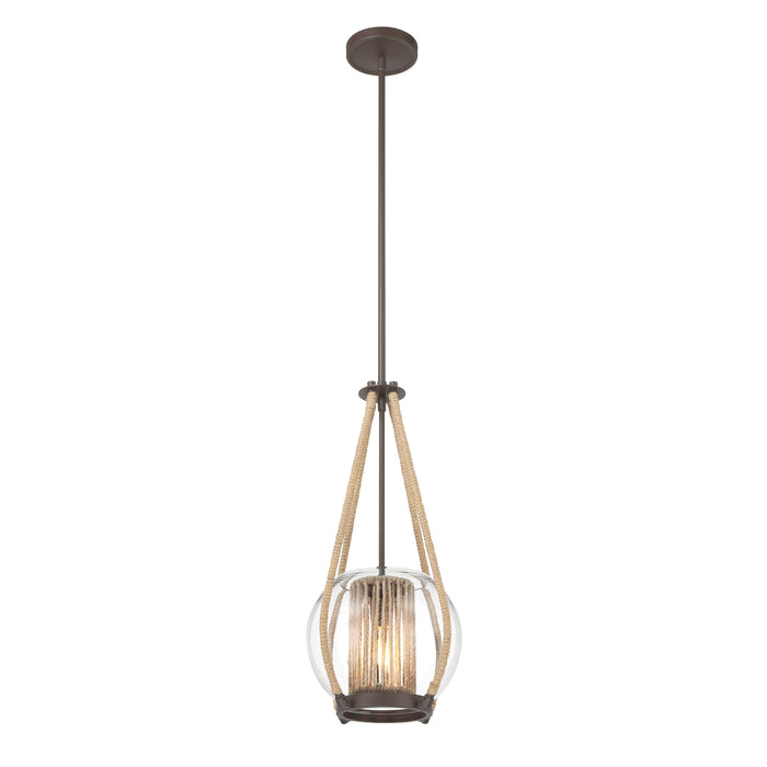 Stutterhein 21" 1 Light Pendant in Sand Bronze Finish and Clear Glass - Minka-Lavery