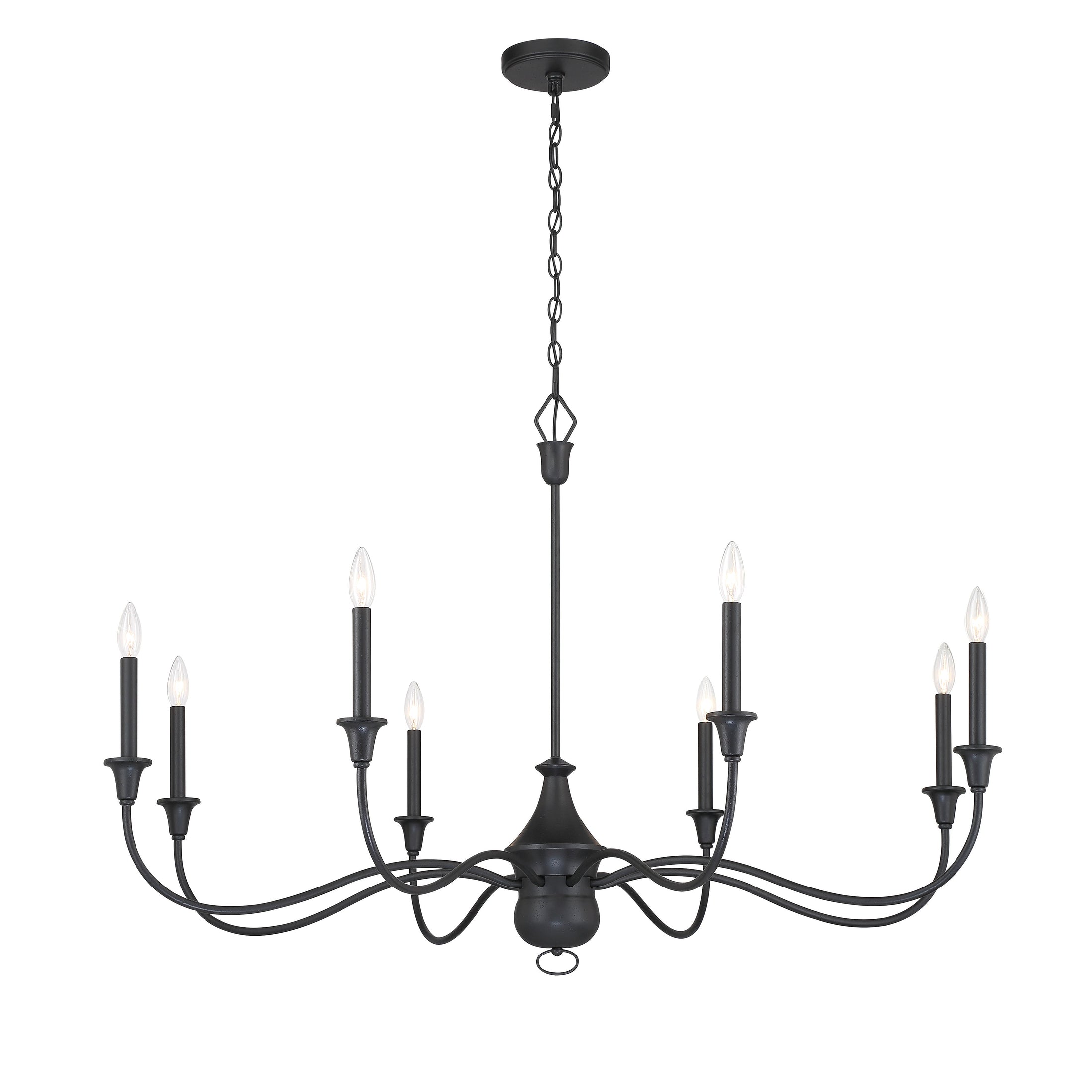Halifax County 8 Light, Chandelier Fixture in Metal with a Textured Black Finish - Minka-Lavery