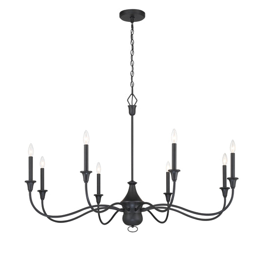 Halifax County 8 Light, Chandelier Fixture in Metal with a Textured Black Finish - Minka-Lavery