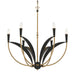 Miller 6-Light Chandelier - Legacy Brass and Sand Coal Black - Minka-Lavery