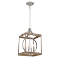 Load image into Gallery viewer, Country Estates Pendant, Sun Faded Wood with Brush Nickel Accents, 4 Light, 60W Candelabra Base - Minka-Lavery
