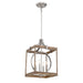 Country Estates Pendant, Sun Faded Wood with Brush Nickel Accents, 4 Light, 60W Candelabra Base - Minka-Lavery
