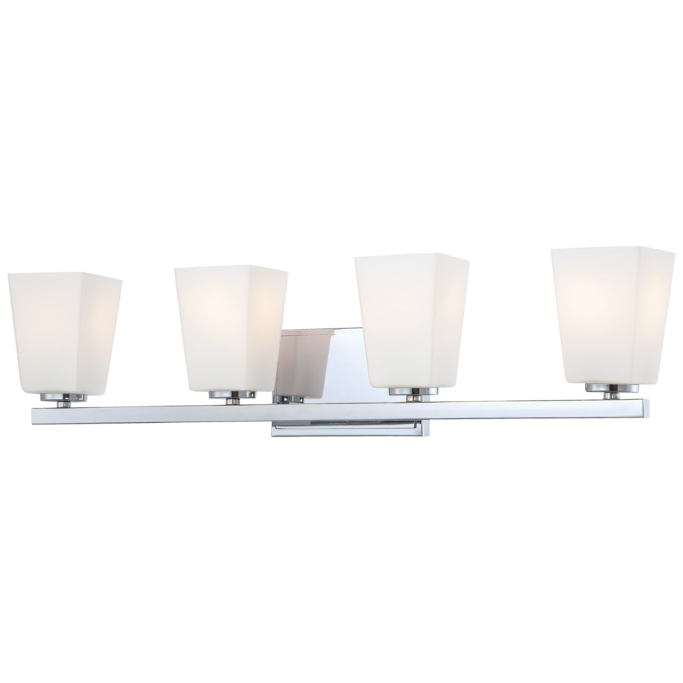 City Square 4 Light Bath in Chrome Finish with Etched Opal Glass - Minka-Lavery