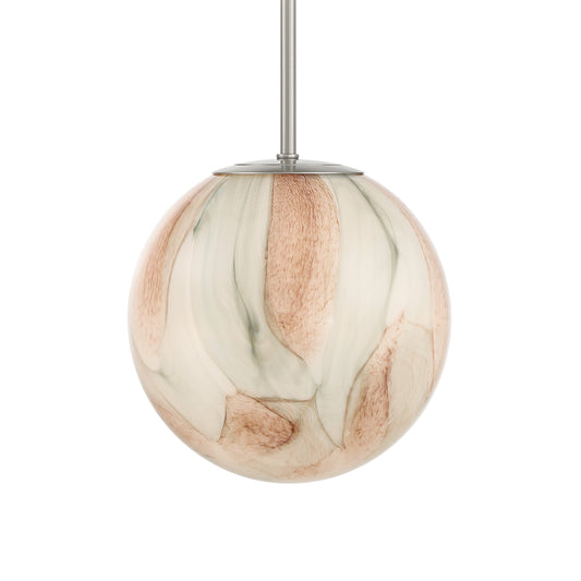 Desert 1-Light Pendant - Brushed Nickel with Amber Swirl Glass - Minka-Lavery