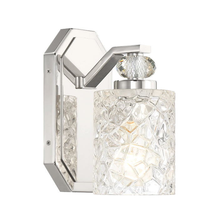 Crystal Kay 1 Light Bath Vanity in Chrome, Reversible, with Clear Pressed Glass - Minka-Lavery