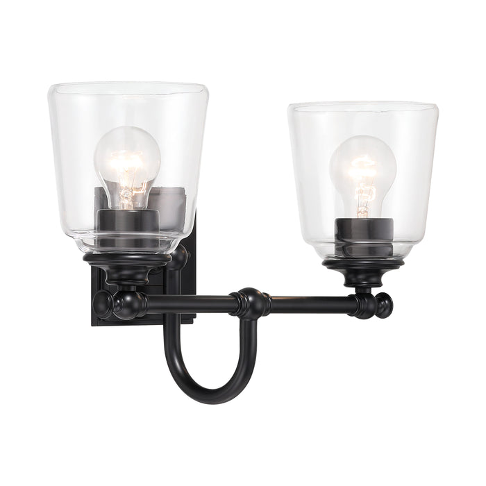 Antonia 2 Light Vanity in Coal Black Finish - Minka-Lavery