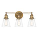 Barwell 3 Light Vanity in Oxidized Aged Brass Finish with Clear Glass - Minka-Lavery
