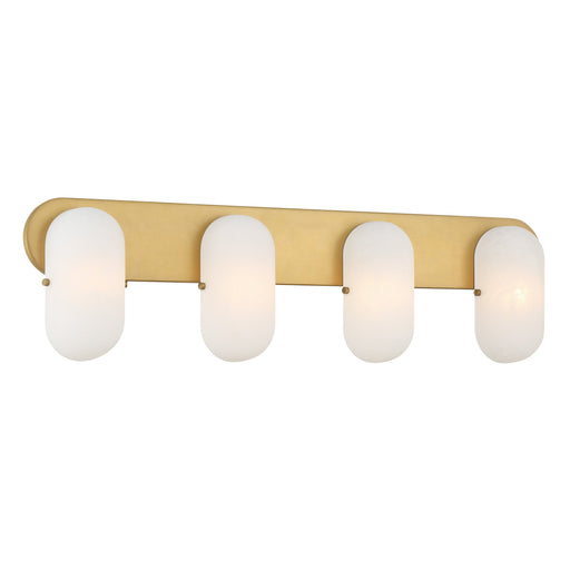 Heathcote 4-Light Vanity - Legacy Brass with Etched Alabaster Glass - Minka-Lavery