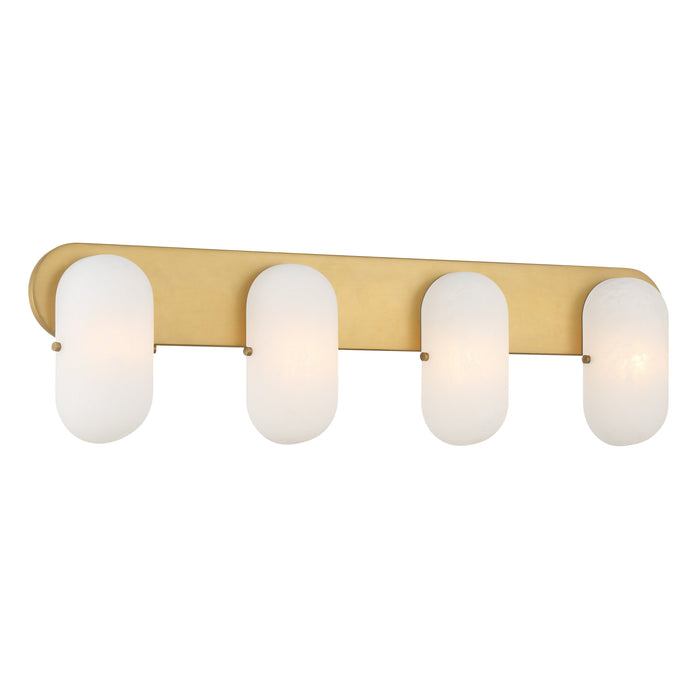 Heathcote 4-Light Vanity - Legacy Brass with Etched Alabaster Glass - Minka-Lavery