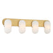 Heathcote 4-Light Vanity - Legacy Brass with Etched Alabaster Glass - Minka-Lavery