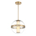 Divinely Small LED Pendant in Celeste Brass finish with Quartz Crystalline - Minka-Lavery