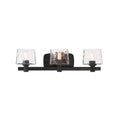 Load image into Gallery viewer, Drysdale Reversible 3 Light Bath Vanity in Coal Black Finish with Clear Hammered Glass - Minka-Lavery
