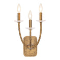 Load image into Gallery viewer, Atella 3 Light Wall Sconce in Ashen Gold with Hammered Arms and Back Plate and Clear Faceted Crystal Accent Bobeche - Minka-Lavery
