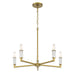 Oro District 5 Light Chandelier with Acrylic Accents in a Soft Brass Finish - Minka-Lavery