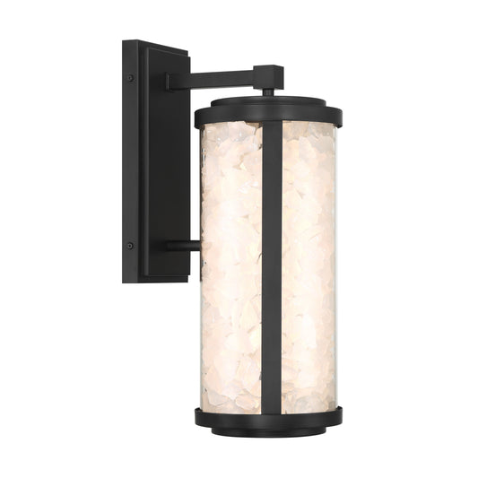 Salt Creek LED Outdoor Wall Sconce in Coal Black Finish with Acrylic Quartz Rock - Minka-Lavery