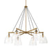 Sommersby 6-Light Chandelier - Legacy Brass and Matte Black with Clear Glass - Minka-Lavery