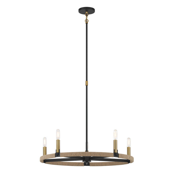 Windward Passage 5 Light Chandelier in Coal Finish with Natural Rope - Minka-Lavery