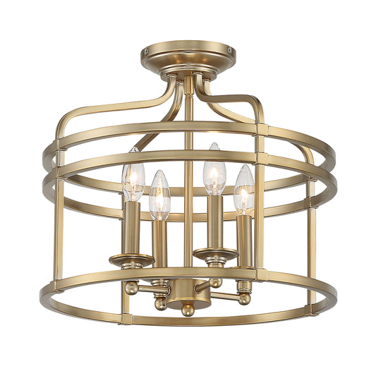 Covent Park Covent Park 4 Light Semi Flush with a Brushed Honey Gold Finish - Minka-Lavery