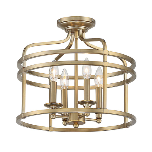 Covent Park Covent Park 4 Light Semi Flush with a Brushed Honey Gold Finish - Minka-Lavery