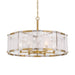 Veil 6-Light Pendant - Legacy Brass with White Swirl Glass - Minka-Lavery