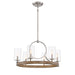 Country Estates Chandelier, Sun Faded Wood with Brush Nickel Accents, 6 Light, 60W Candelabra Base, Seeded Glass shade - Minka-Lavery
