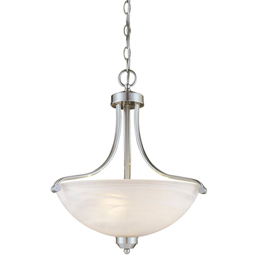 Paradox™ 3 Light Pendant in Brushed Nickle Finish with Etched Marble Glass - Minka-Lavery