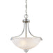 Paradox™ 3 Light Pendant in Brushed Nickle Finish with Etched Marble Glass - Minka-Lavery
