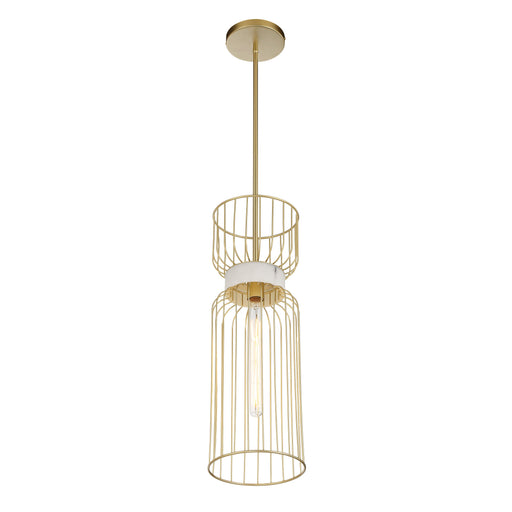 Park Slope by Robin Baron 1 Light Mini Pendant in Nouveau Gold Finish and Faux Alabaster, A Robin Baron Design - Minka-Lavery