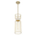 Park Slope by Robin Baron 1 Light Mini Pendant in Nouveau Gold Finish and Faux Alabaster, A Robin Baron Design - Minka-Lavery