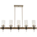 Bridlewood 5 Light Island in Stone Grey with Brushed Nickel Finish with Clear Seeded Glass - Minka-Lavery