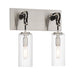 Pullman Junction 2 Light Bath in Brushed Nickel and Coal Finish with Clear Glass - Minka-Lavery