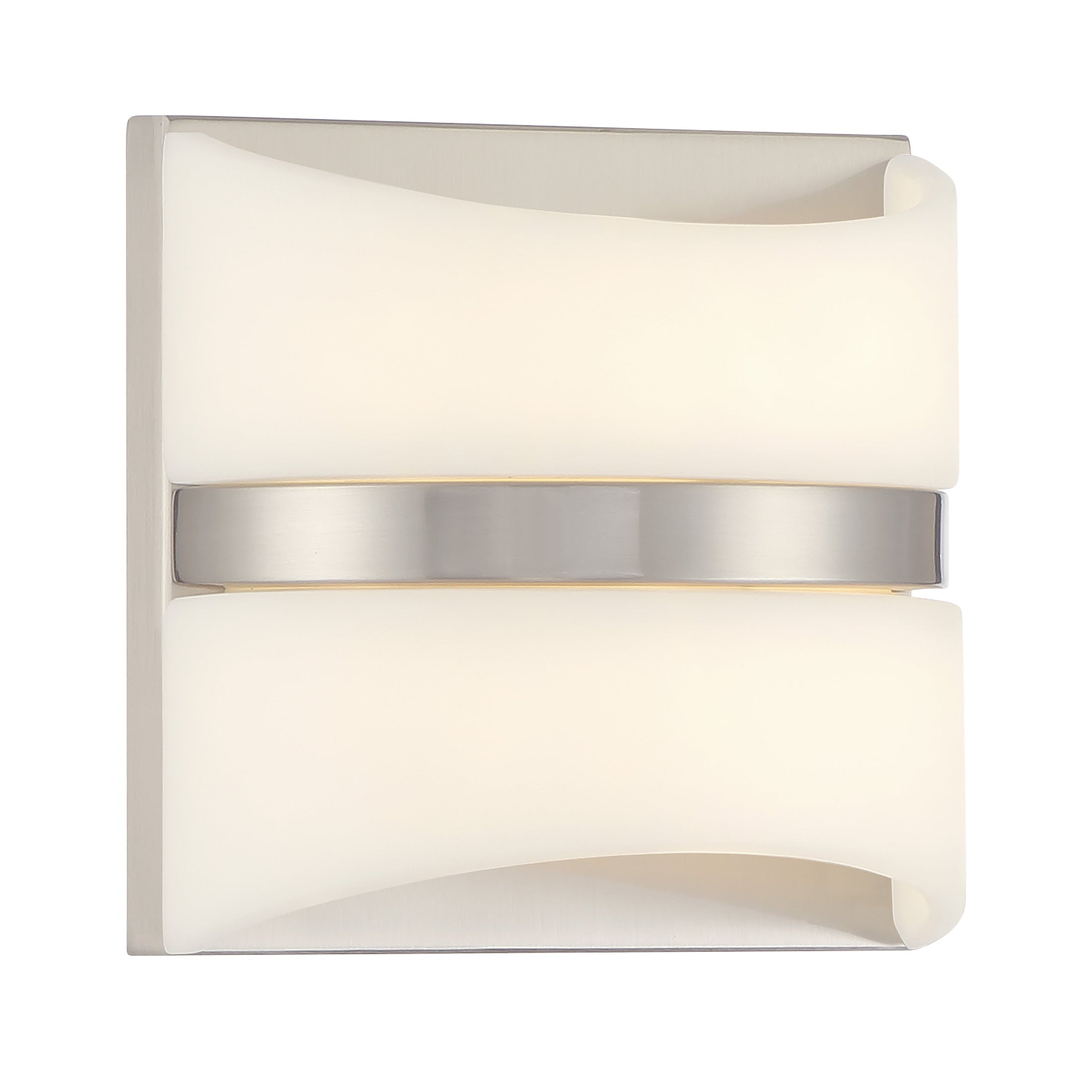 Velaux 6.5" LED Wall Sconce in Bruch Nickel Finish with White Faux Alabaster - Minka-Lavery