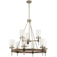 Load image into Gallery viewer, Bridlewood 9 Light Chandelier in Stone Grey with Brushed Nickel Finish with Clear Seeded Glass - Minka-Lavery
