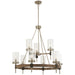 Bridlewood 9 Light Chandelier in Stone Grey with Brushed Nickel Finish with Clear Seeded Glass - Minka-Lavery
