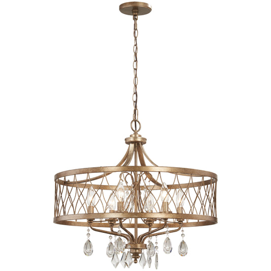 West Liberty 6 Light Chandelier in Oylmpus Gold Finish - Minka-Lavery