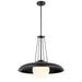 Schooner Ridge 1 Light 24" Pendant in Coal Finish with Etched Opal Glass - Minka-Lavery