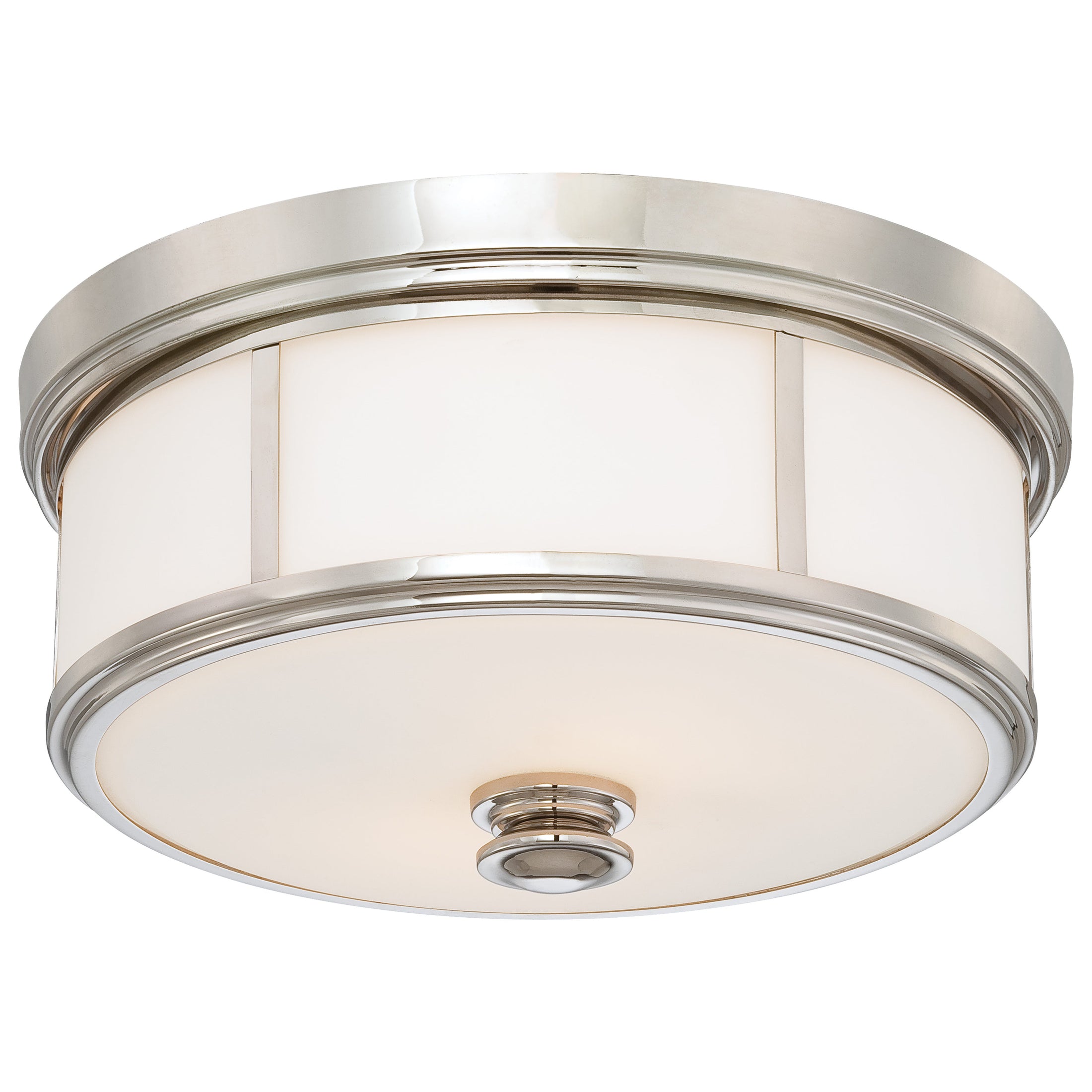 Harbour Point 2 Light Flush Mount in Polished Nickel Finish with Etched Opal Glass - Minka-Lavery
