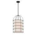 Load image into Gallery viewer, Gateway Park 4 Light Pendant in Coal Finish with Oatmeal Shade - Minka-Lavery
