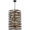 Load image into Gallery viewer, Vortic Flow 10 Light Pendant in Dark Bronze with Mosaic Gold Interior Finish - Minka-Lavery

